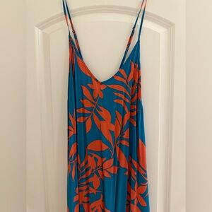 Old Navy Teal and Coral Patterned Dress